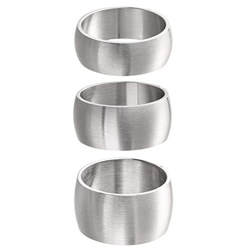 meditoys · Ring aus Edelstahl für Damen und Herren · Bandring 10 mm breit · Silber matt/Gebürstet Größe: 51 (16.2) von meditoys