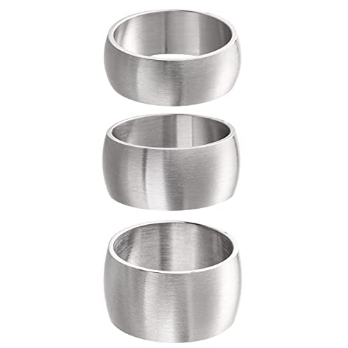 meditoys · Ring aus Edelstahl für Damen und Herren · Bandring 10 mm breit · Silber matt/Gebürstet Größe: 57 (18.1) von meditoys