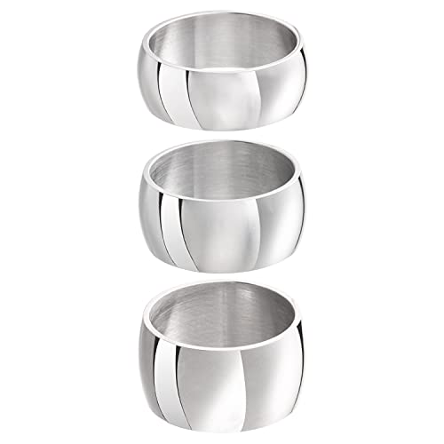 meditoys · Ring aus Edelstahl für Damen und Herren · Bandring 10 mm breit · Silber poliert Größe: 52 (16.6) von meditoys