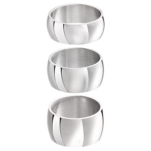 meditoys · Ring aus Edelstahl für Damen und Herren · Bandring 10 mm breit · Silber poliert Größe: 72 (22.9) von meditoys