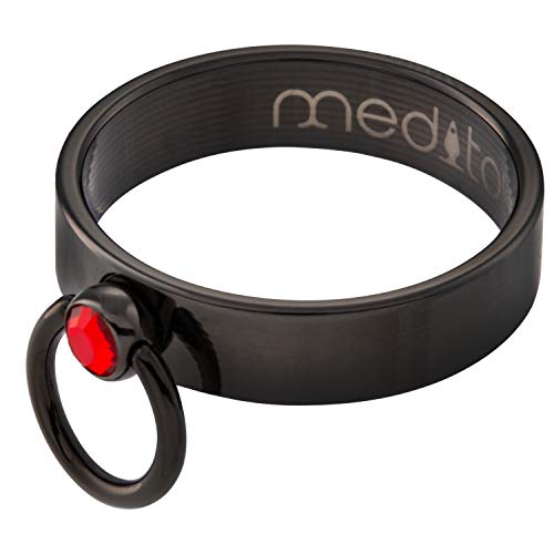 meditoys - 'Ring der O' - PVD Black mit Original Swarovski CRYSTAL light siam von meditoys