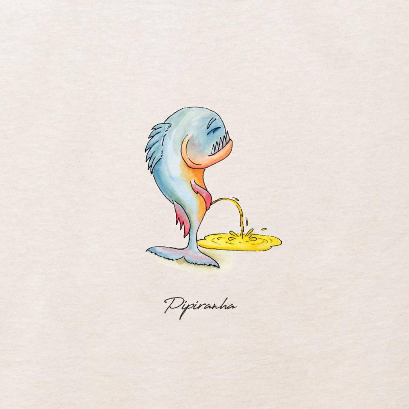 Punimals Pipi-Ranha Shirt | Lustiges Piranha-Motiv Mit Schrägem Humor Tierkunst Für Mutige Und Selbstbewusste Bissigem von meetthePunimals