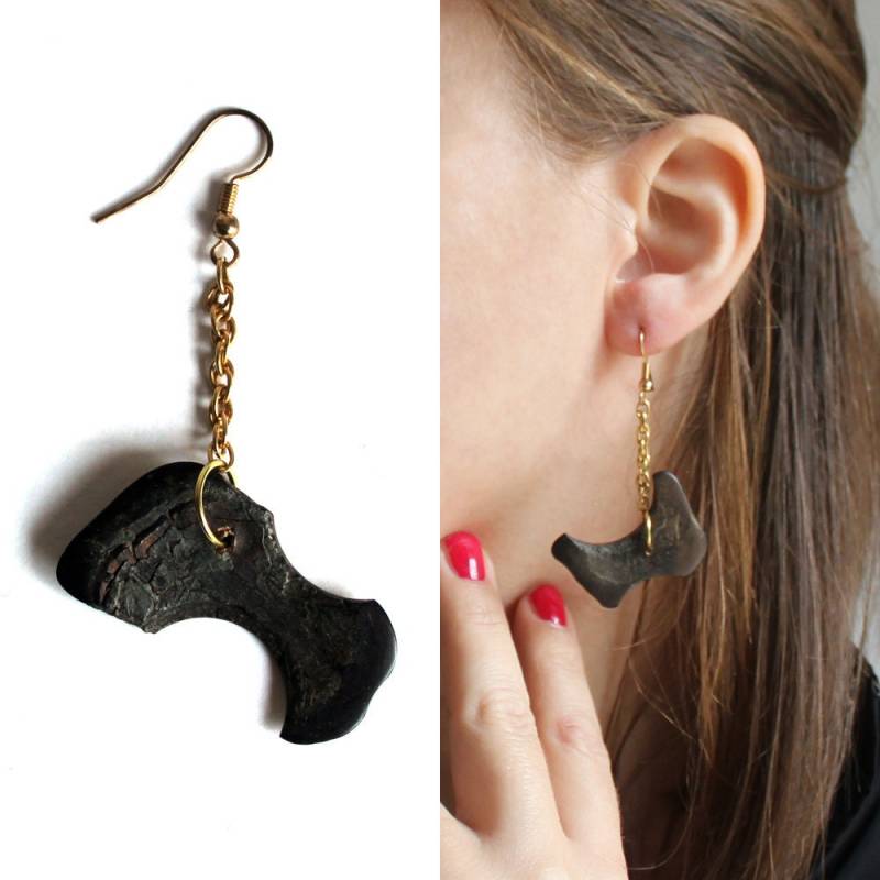 Entwicklung Schwarz Versteinertes Holz Und Kette Ohrringe von meganleone