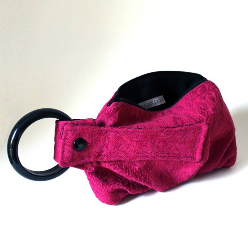 Fuschia Blumenbrokat Armband Handtasche von meganleone