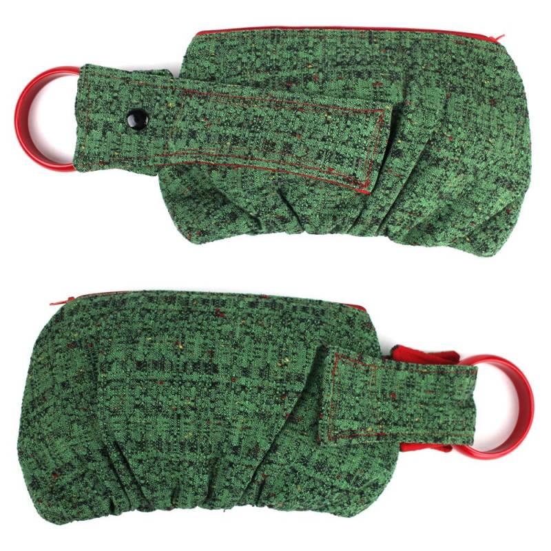 Grün Rot & Schwarz Strukturierter Armband Handtasche von meganleone