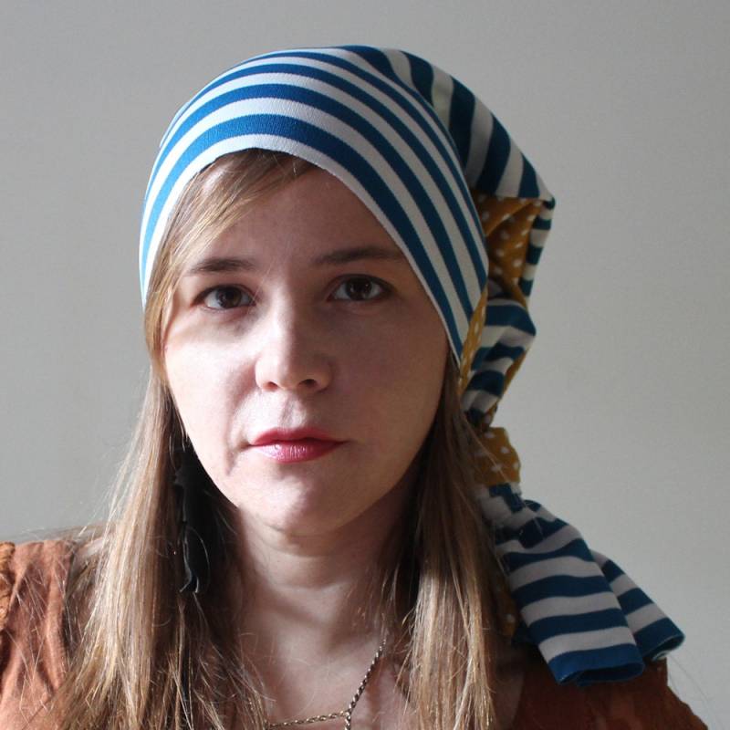 Grunge Socke Hut - Petrol Weiß Gestreift/Senf Und Weißen Tupfen von meganleone