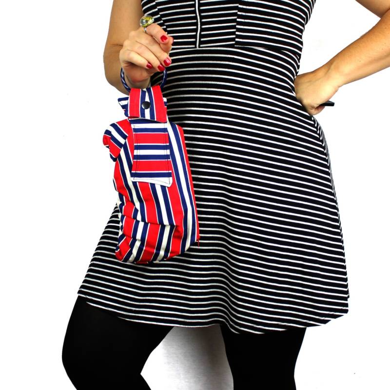 Rote Marine & Weiß Gestreift Armband Geldbörse von meganleone