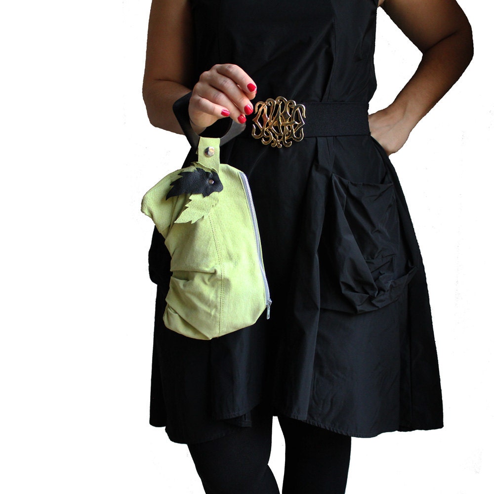 Seladon Grün & Schwarz Wiederverwendet Leder Armband Geldbörse von meganleone