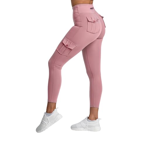 megasstic Cargo Damen-Leggings mit Taschen, Push-Up-Effekt, Undurchsichtig, Super Weich, Glatter Stoff, Dehnbar, Atmungsaktiv, Bequem von megasstic