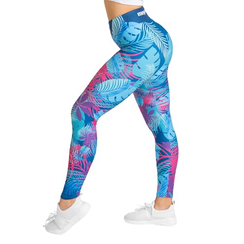 megasstic Leggings, Superweich, Glattes Material, Dehnbar, Atmungsaktiv, Komfortabel, Hohe Taille, Bauchkontrolle (DE/NL/SE/PL, Alphanumerisch, XL, XXL, Regular, Regular, Blau Jungle) von megasstic