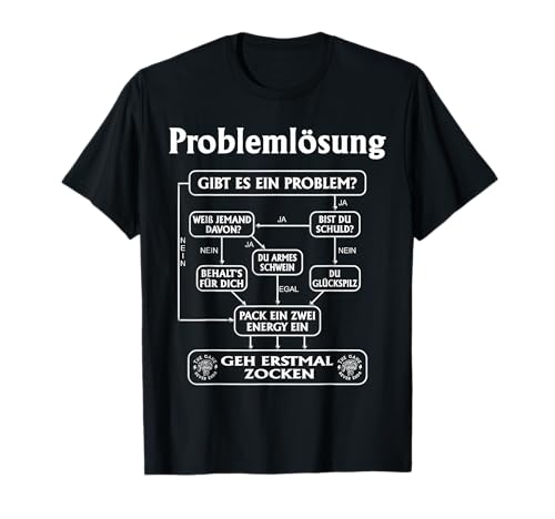 Problemlösung für Gamer Zocker zocken gaming Damen & Herren T-Shirt von mehr Motive von Gaming Zocken für Jung & Alt