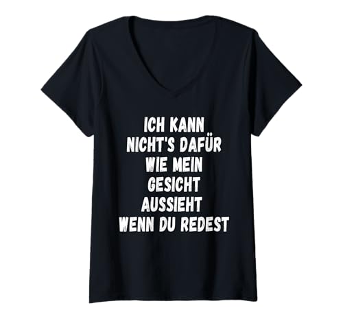 Damen Gesicht Arbeit Büro für Männer mit frechen lustigen Sprüchen T-Shirt mit V-Ausschnitt von mehr Motive von Lustige Sprüchen für Jung & Alt.