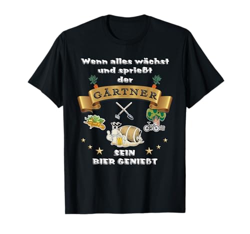 Garten deko Gärtner Bier coole lustige Sprüche Herren T-Shirt von mehr Motive von Lustige Sprüchen für Jung & Alt