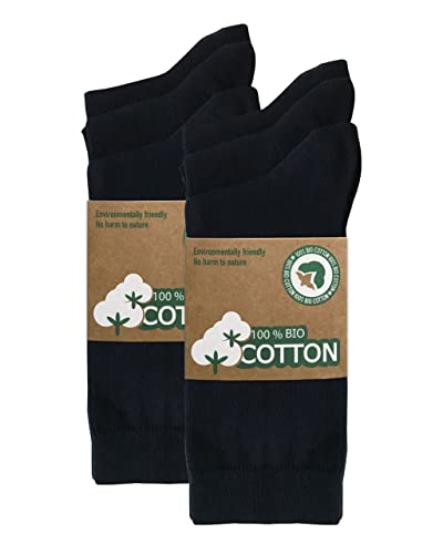 mehrstrumpf Herren & Damen 100% Bio-Anbau Socken mit Komfortbund ohne Naht (6 Paar) Schwarz 35-38 von mehrstrumpf