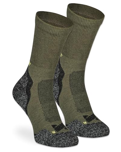 mehrstrumpf x XTREME Leichte Merino Wandersocken Outdoor Hiking Trekking Anti-Blasen Polsterung Damen & Herren Thermo-Wollsocken (2 Paar) Khaki 39-42 von mehrstrumpf