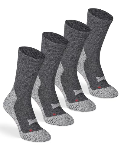 mehrstrumpf x XTREME Wandersocken Outdoor Hiking Trekking Anti-Blasen Polsterung Damen & Herren Allwetter Coolmax Atmungsaktiv (4 Paar) Anthrazit 39-42 von mehrstrumpf