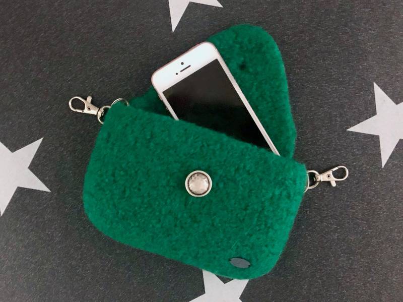 Handytasche Für Die Hüfte, Grüne Gürteltasche Das Handy Oder Kleine Geldbörse, Gefilzte Tasche Männer Und Frauen von meiTaschi