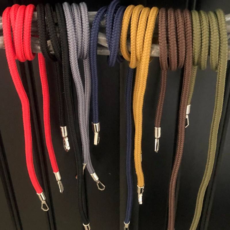 Taschengurte, Handygurte Und Schultergurte Aus Segelseil Ein Bunter Farbmix Für Handtaschen Mit Silberfarbenen Drehbaren Karabinern von meiTaschi