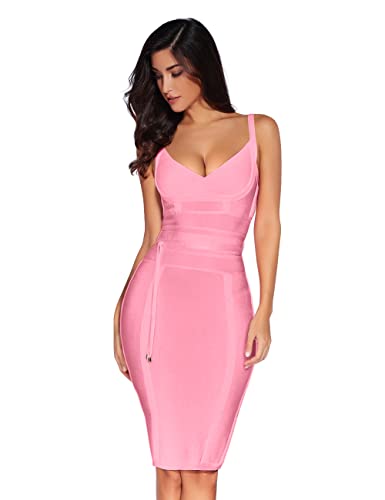 Meilun Damen rayon und gürtel verband bodycon-partei-kleid x-large altrosa von meilun