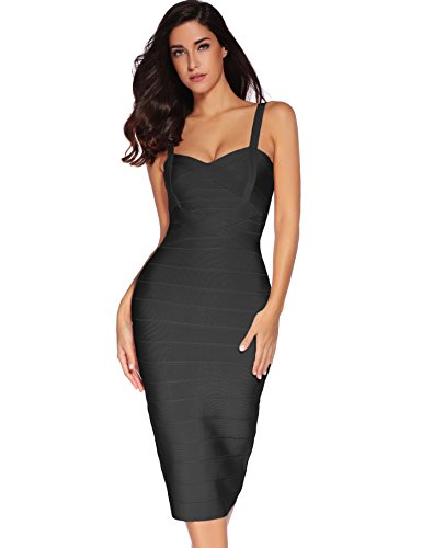 meilun Bleistiftkleid für Damen, Celebrity-Bandagenkleid, Bodycon-Kleid, Schwarz-1, Mittel von meilun