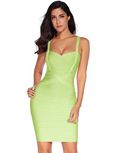 meilun Bleistiftkleid für Damen, Celebrity-Bandagenkleid, Bodycon-Kleid, hellgrün, Klein von meilun