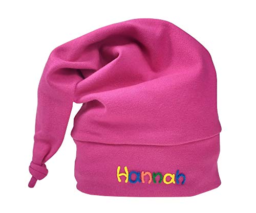 mein-name Zipfelmütze Kindermütze Kinder Haube Personalisierte Mütze für Junge Mädchen Kinder Kinderhaube nit Zipfel, Farbe:pink von mein-name