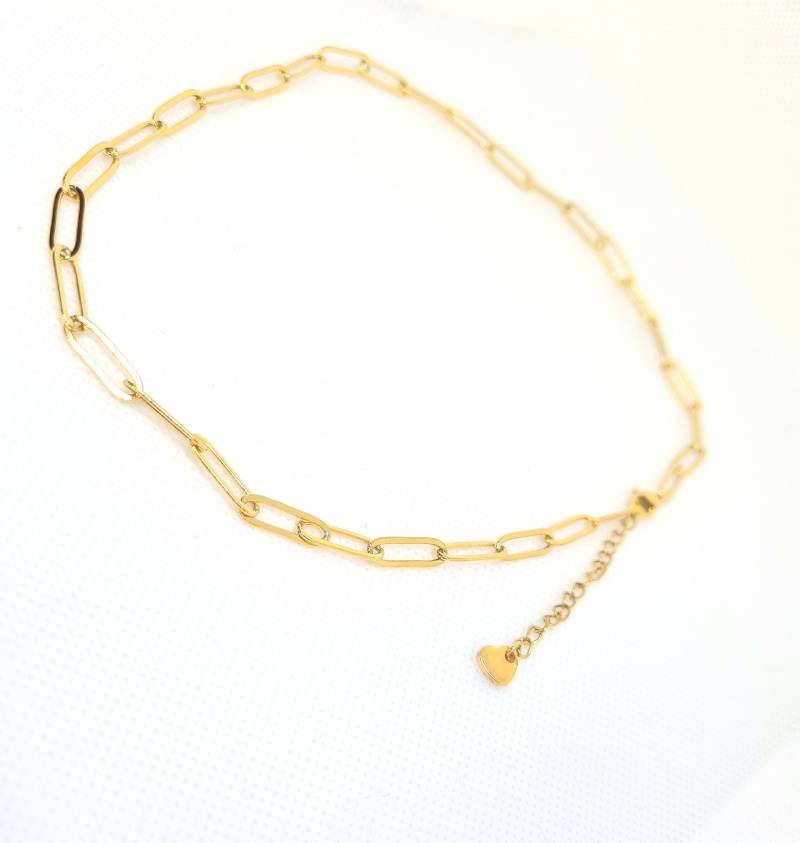 Kurze Gliederhalskette Im Paperclip Style Büroklammernstil von meinHerzstueckDesign