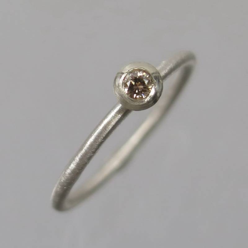 1 Stapelringe 925 Silber Champagner Brillant 0, 08 Ct von meinWerkk