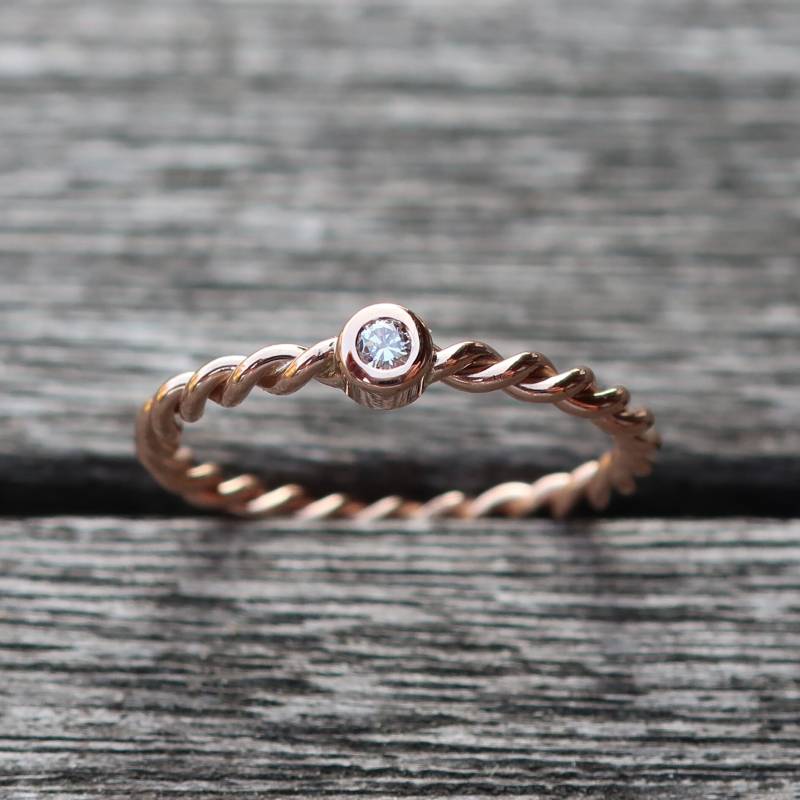 585 Gold Kordelring 2 Mm Mit Brillant Verlobungsring von meinWerkk