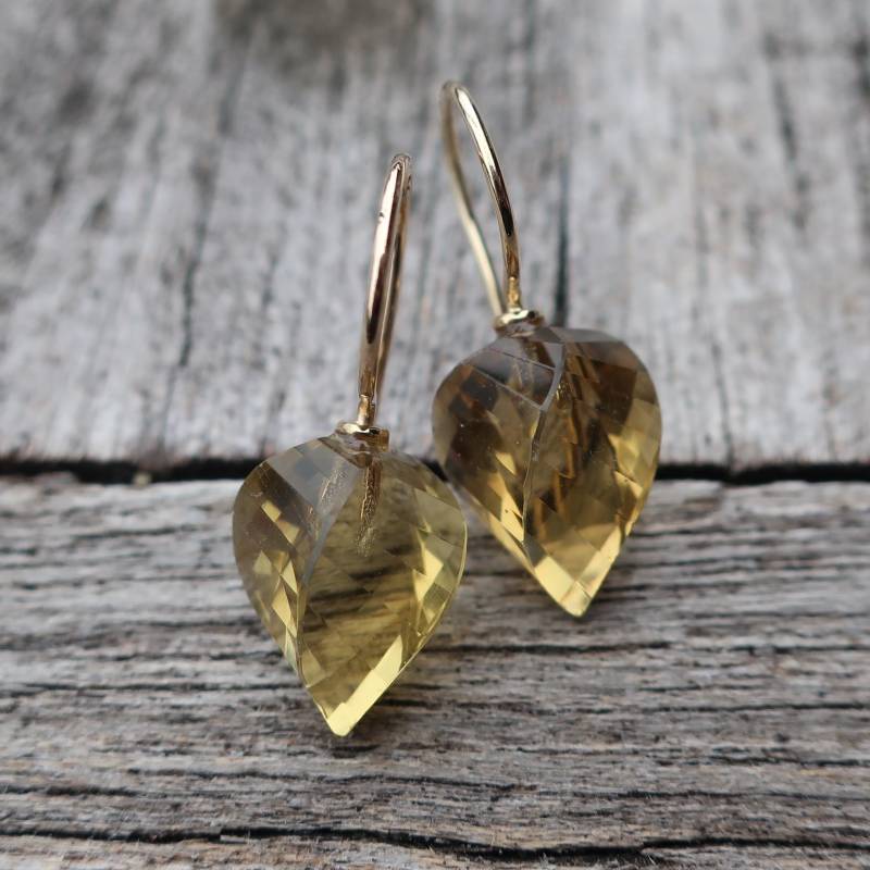 585 Gold Ohrhänger Citrin Gedrehtes Pendel 13 X 10 Mm 585 Gold Ohrhänger Citrin Gedrehtes Pendel 13 X 10 Mm von meinWerkk