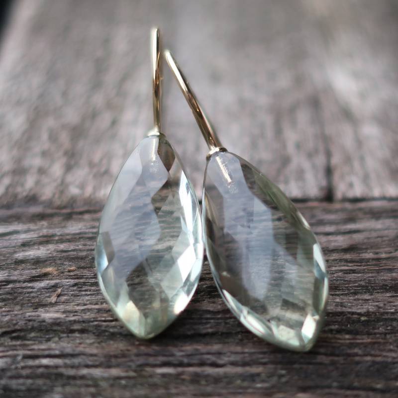 585 Gold Ohrhänger Ohrringe Prasiolith Briolett " Miss Asia" von meinWerkk