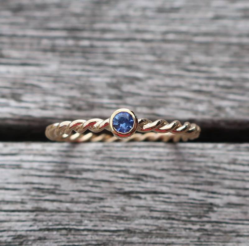750 Gold Kordelring 2 Mm Mit Safir Verlobungsring von meinWerkk