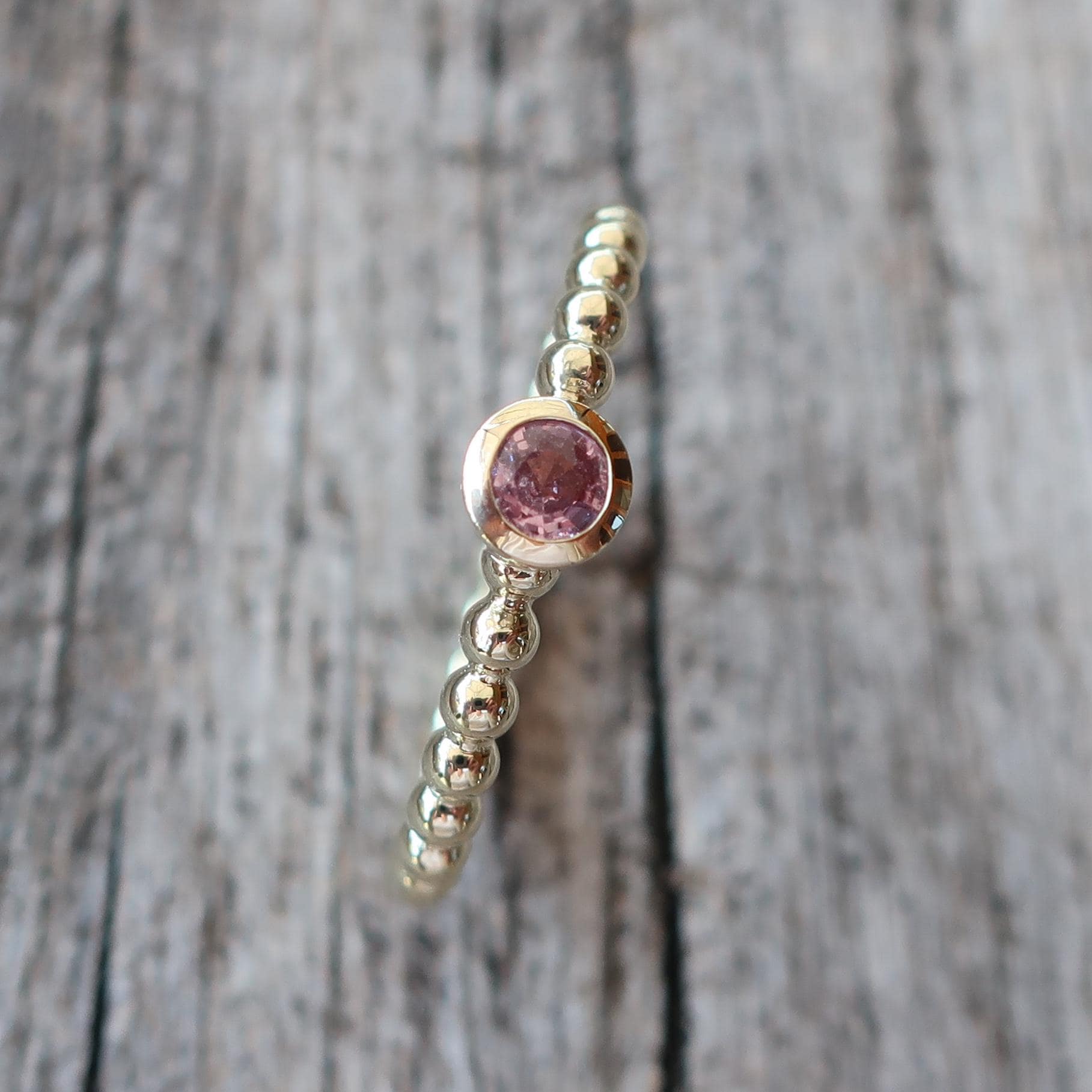 750 Gold Kugelring Ø 2 Mm Mit Rosa Turmalin 3Mm von meinWerkk