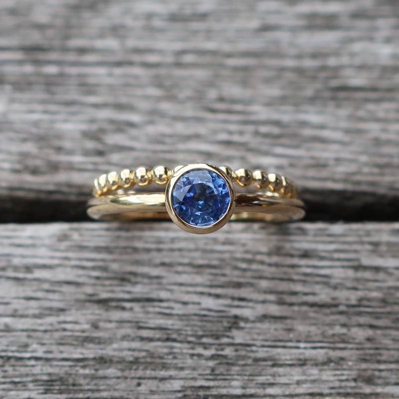 Gold Ringe Kugelring 2 Mm Ring Mit Safir Verlobungsring von meinWerkk
