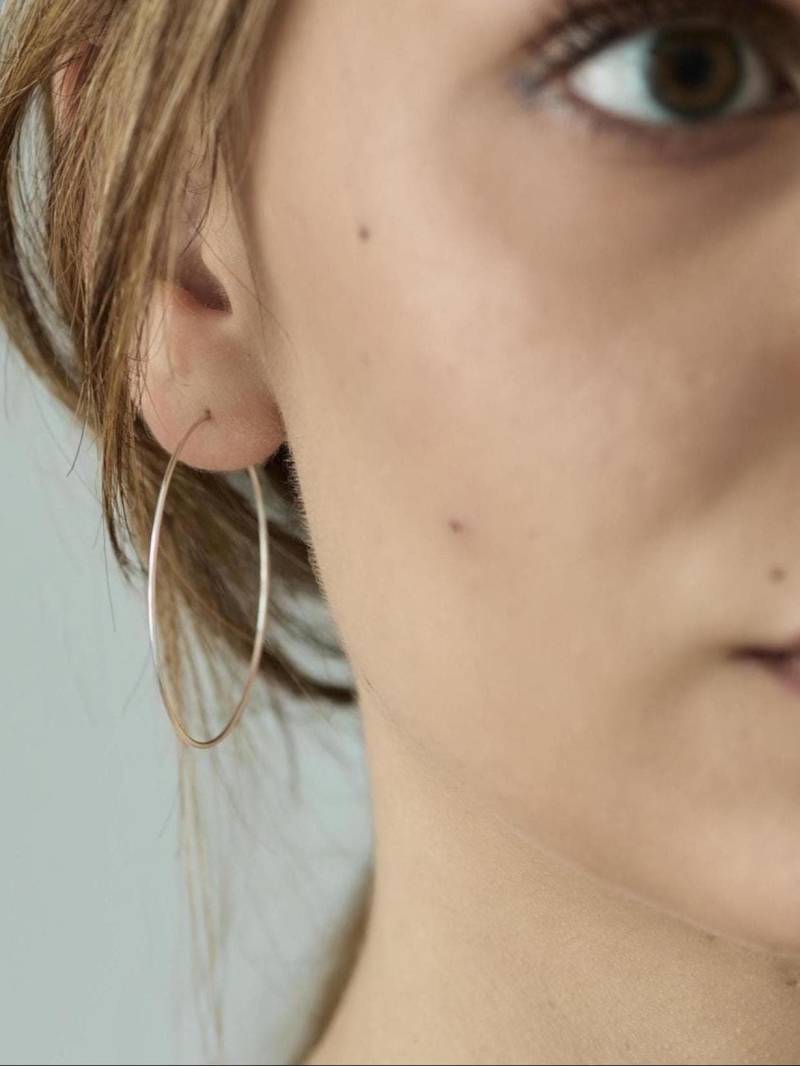 1 Paar Große 925Er Sehr Dünne Silber Creolen Large Ohrschmuck Ohrringe Hoops Kreolen Golden, Oder Rosé Silbercreolen von meineketten