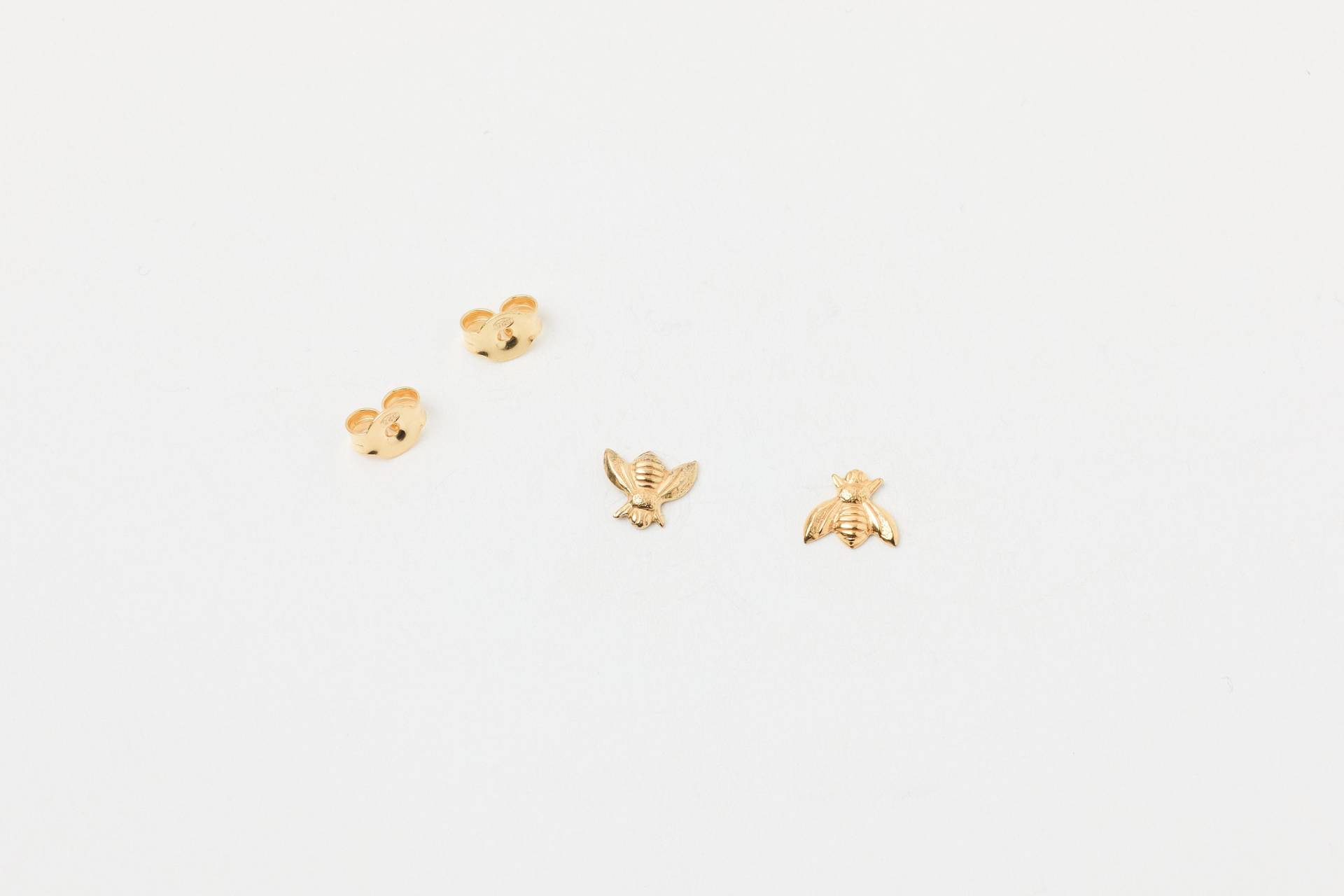 Bienen Studs Ohrstecker Stecker Ohrschmuck Bienchen in Silber Oder Golden Sommer Sommerschmuck Bees Bienenohrringe von meineketten