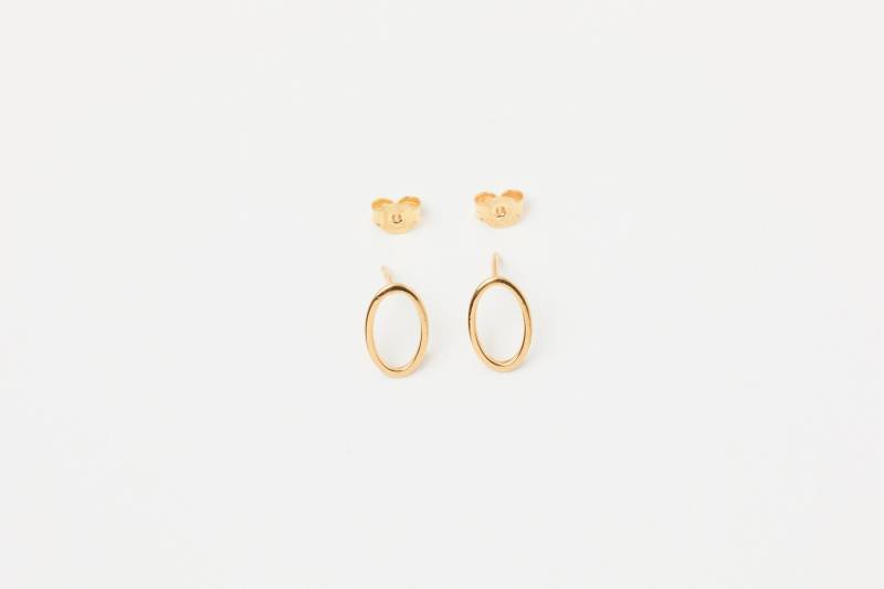 Ein Paar Goldene Ovale Runde Ohrringe Kreis Hoops Kreise Ohrstecker Stecker Ohrschmuck Goldene Creolen Circle von meineketten