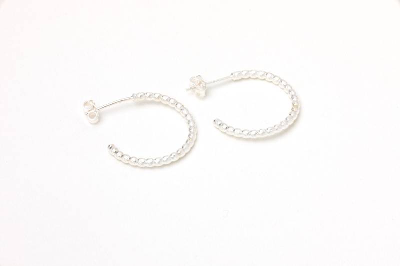 Ein Tolles Paar Hoops 925Er Silber Kugel Hoop Perlen Ohrschmuck Ohrringe Perlencreolen Münze Kreolen von meineketten
