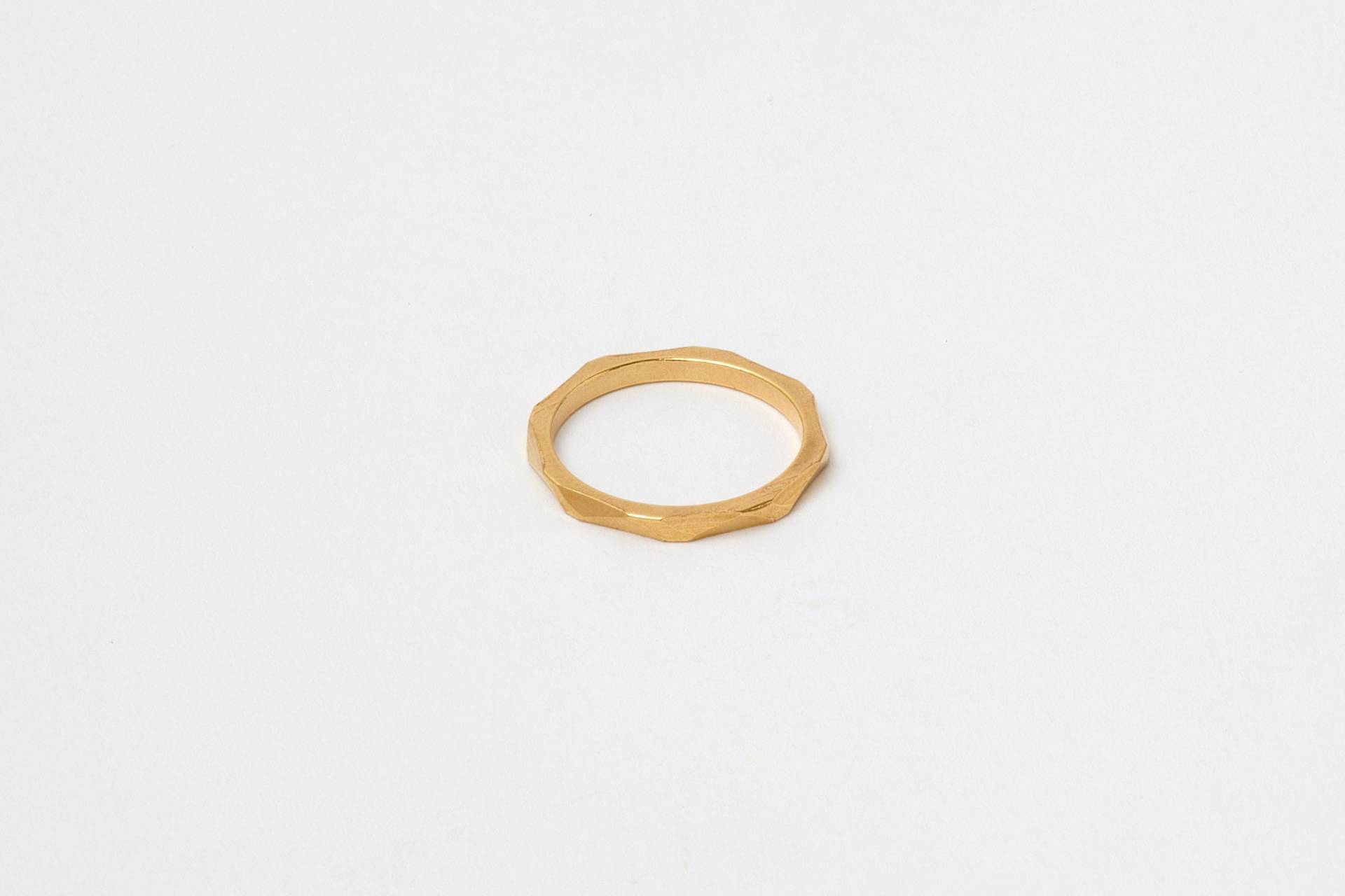 Facettierter Goldener Ring Geschliffen Edgy Geschliffener Facettiert Stapelbarer Stapelring von meineketten