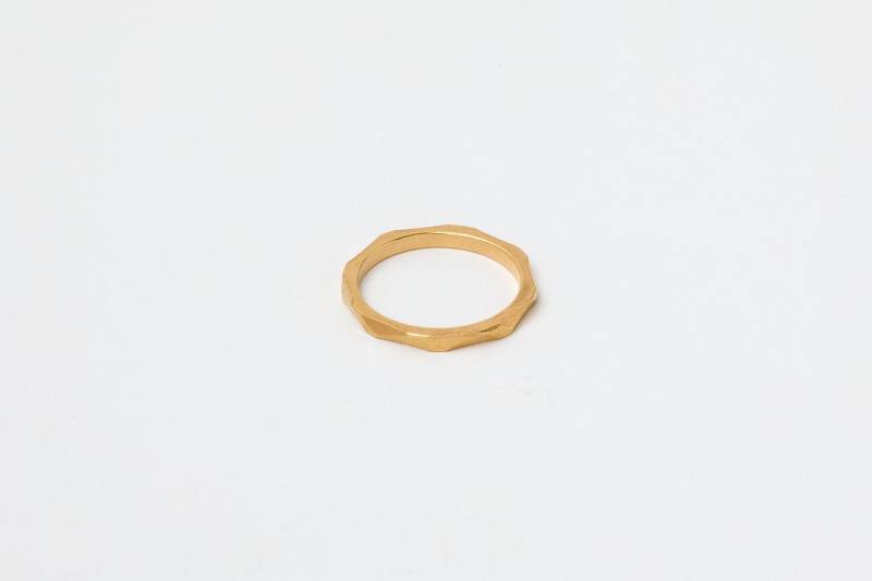 Facettierter Goldener Ring Geschliffen Edgy Geschliffener Facettiert Stapelbarer Stapelring von meineketten
