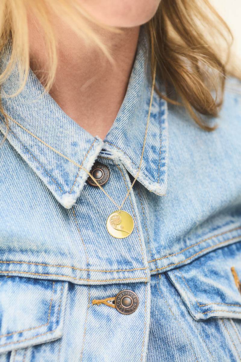 Goldene Halskette 925Er Silber Vergoldet Kette Plättchen Disc Gold Mit Gravur Blumengravur Goldplättchen Blättchenkette Plättchenkette von meineketten