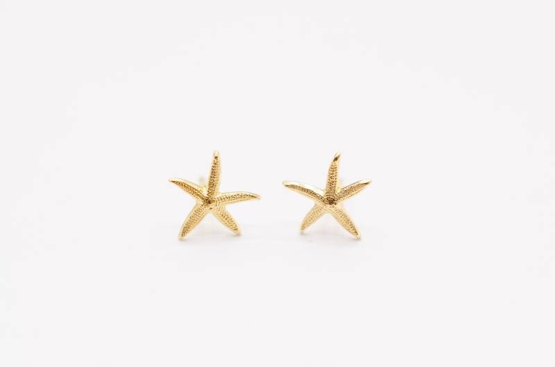 Goldene Seestern Studs Ohrstecker Stecker Ohrschmuck Stern Sommer Star Starfish Strand von meineketten