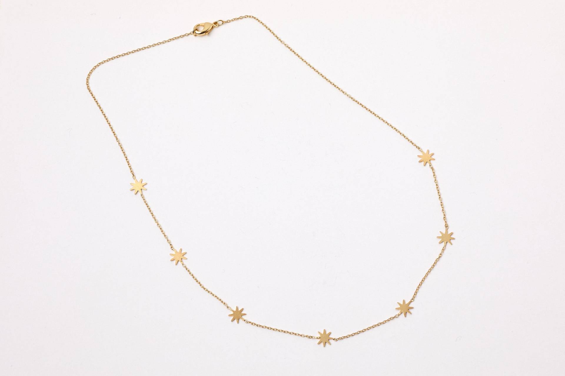 Goldene Sternkette Silberne Kette Viele Stern Stars Sternchenkette Goldkette Schmuck Collier von meineketten