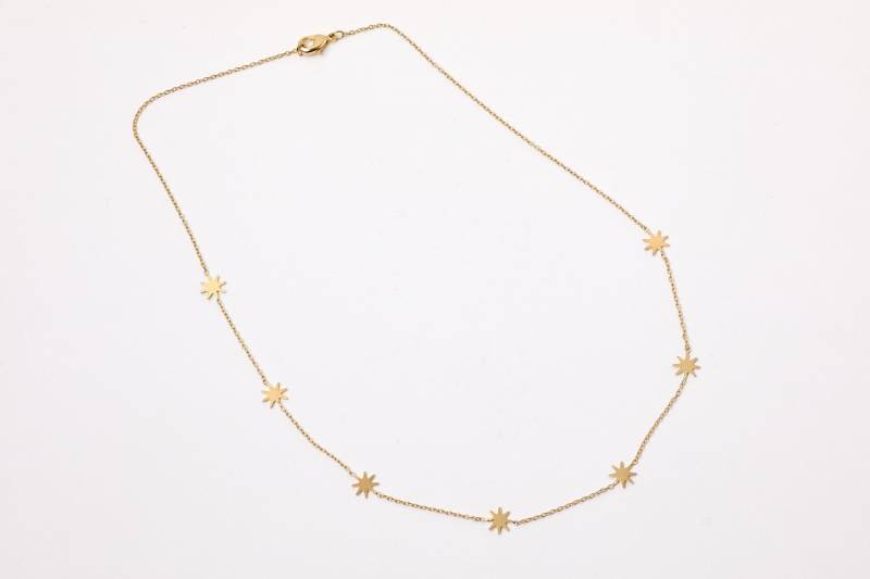 Goldene Sternkette Silberne Kette Viele Stern Stars Sternchenkette Goldkette Schmuck Collier von meineketten