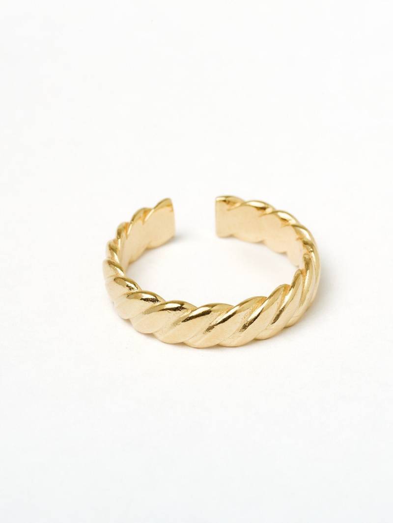 Goldener Ring Stapelring Verstellbar Zarter Twisted Panzerkettenring Curbchain Curb Gold Silber Oder Rosé von meineketten