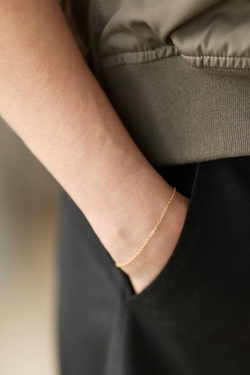 Goldenes Schlichtes Armband Goldene Zarte Armkette Armkettchen Vergoldet Wristband Armcandy von meineketten
