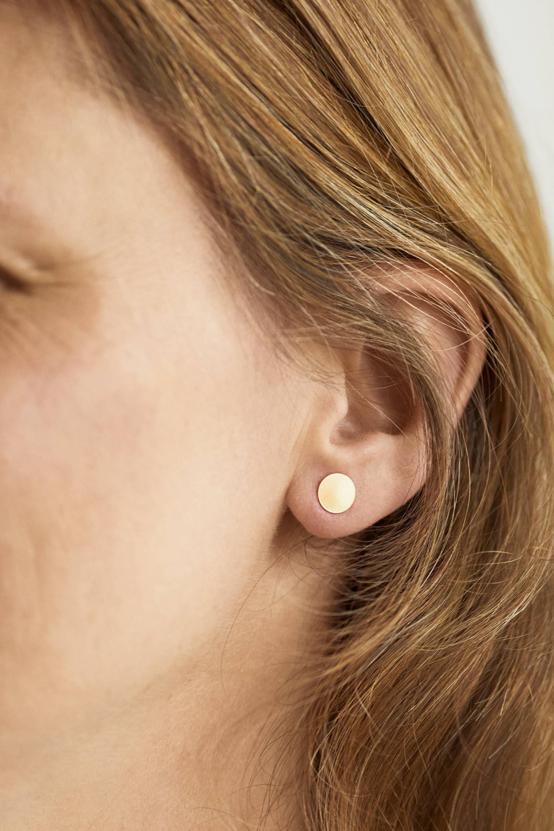 Große Dot Ohrstecker Plättchenohrstecker Goldene Studs Mini Roségoldene Oder Silberne Pünktchenstecker 2, 3 4mm von meineketten