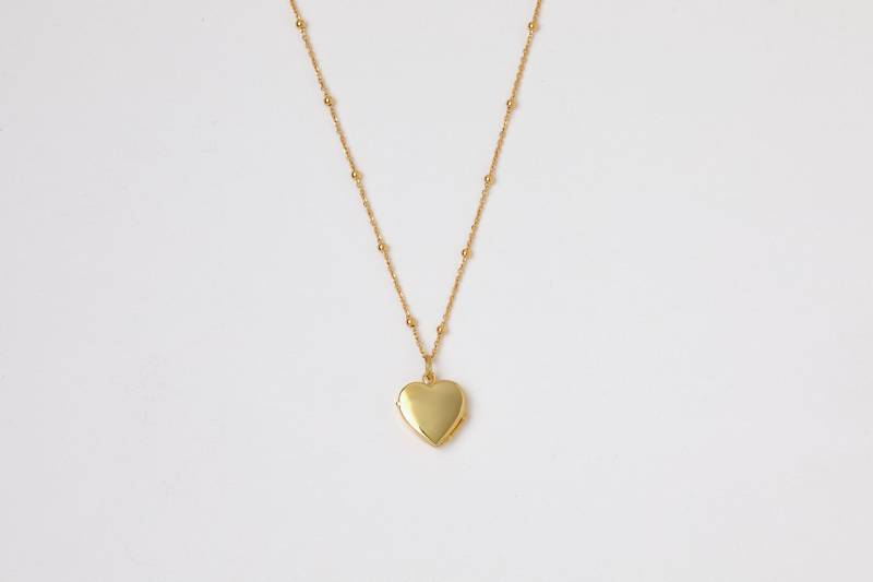 Herzmedaillon Kette Halskette Goldene Medaillonkette Fotomedaillon Silberne Amulett Amulettkette Medallion Herz von meineketten