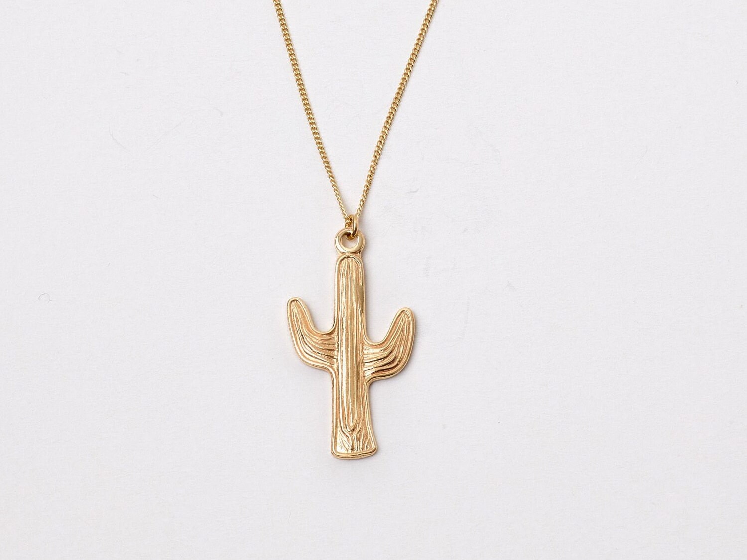 Kaktuskette Goldene Kette Kaktus Halskette Anhänger Sommerschmuck Strand Goldkette Vacation Holidays Urlaub von meineketten