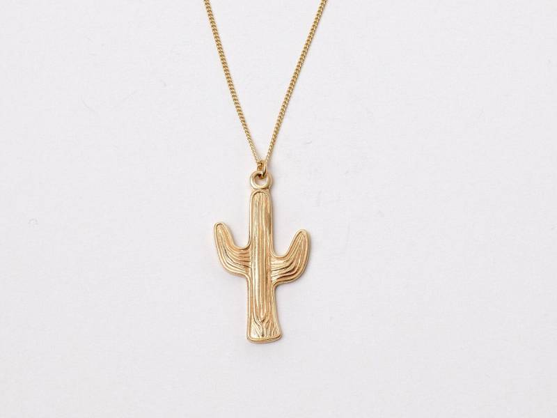 Kaktuskette Goldene Kette Kaktus Halskette Anhänger Sommerschmuck Strand Goldkette Vacation Holidays Urlaub von meineketten